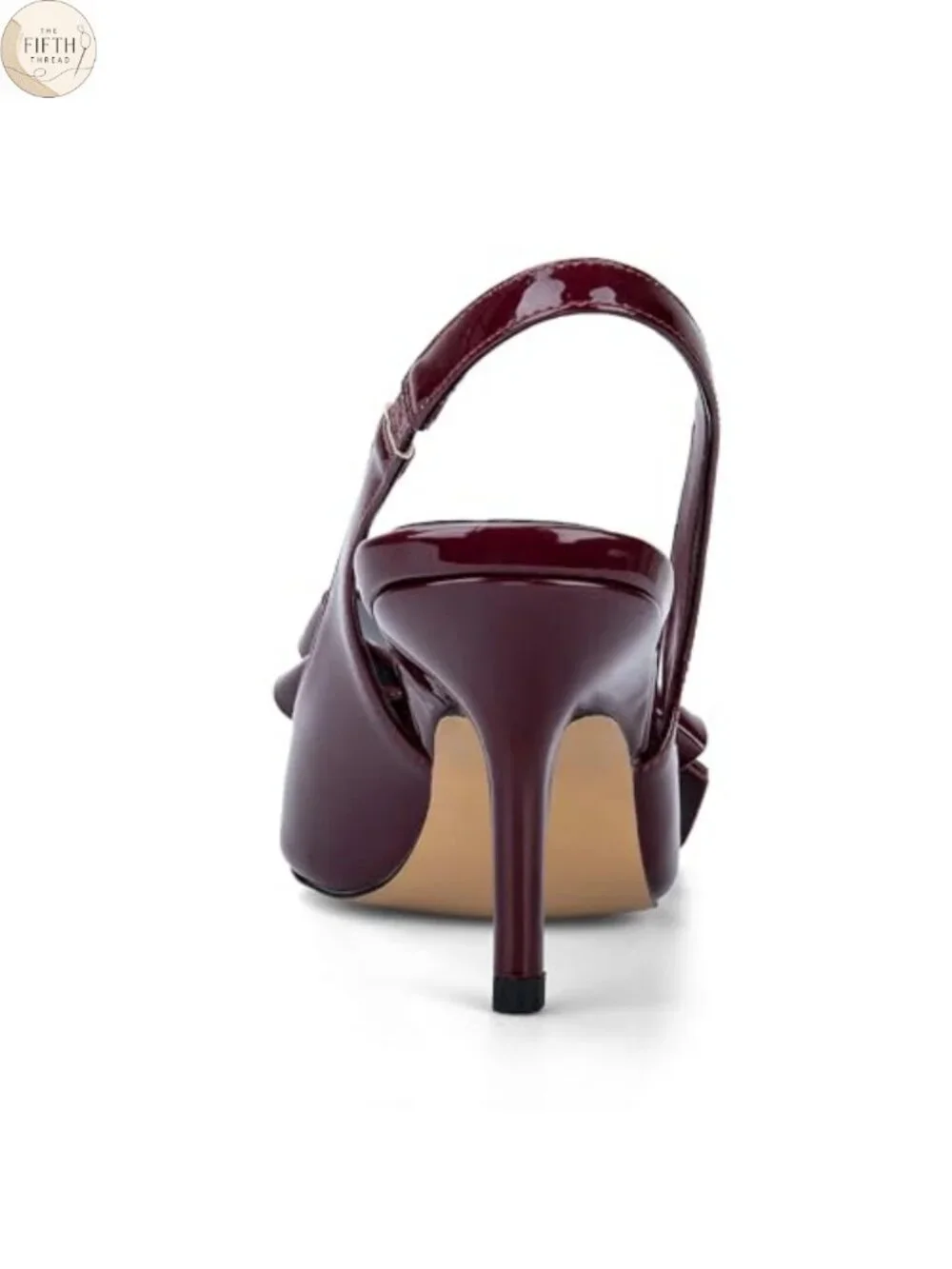 Kitten Heels Slingback Pointed Toe Patent Leather Pumps